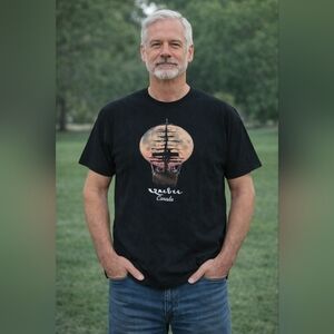 Mens Quebec Canada Graphic Tshirt‎ Black Size 2XL